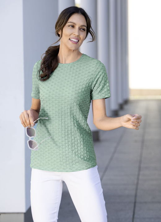 Shirts - Shirt mit interesanter Struktur in 3 Farben, in Größe 036 bis 052, in Farbe BLEU Ansicht 3