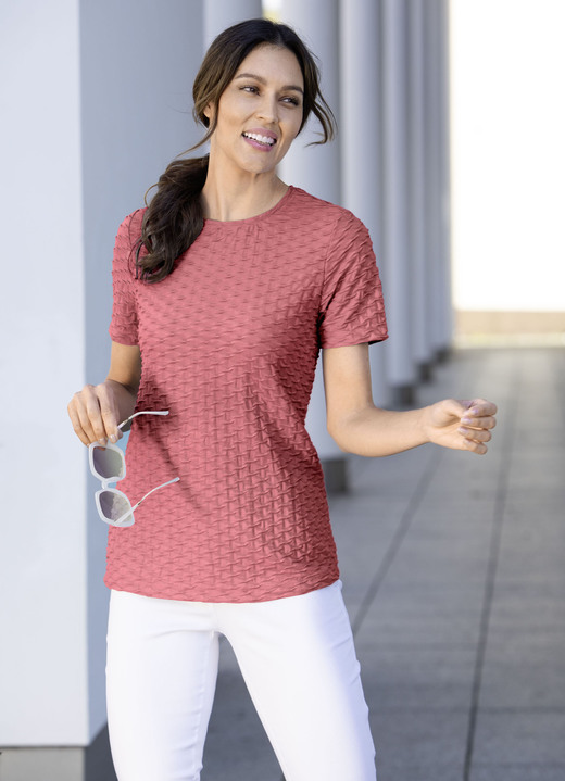 Shirts - Shirt mit interesanter Struktur in 3 Farben, in Größe 036 bis 052, in Farbe BLEU Ansicht 2