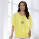 Shirts - Shirt mit Chiffon-Überwurf in 2 Farben, in Größe 036 bis 052, in Farbe GELB