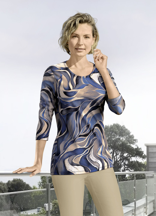 Shirts - Shirt mit 3/4-langen Ärmeln in 4 Farben Ansicht 3 Shirts - Shirt mit 3/4-langen Ärmeln in 4 Farben, in Größe 036 bis 052, in Farbe CAMEL-BORDEAUX Ansicht 3