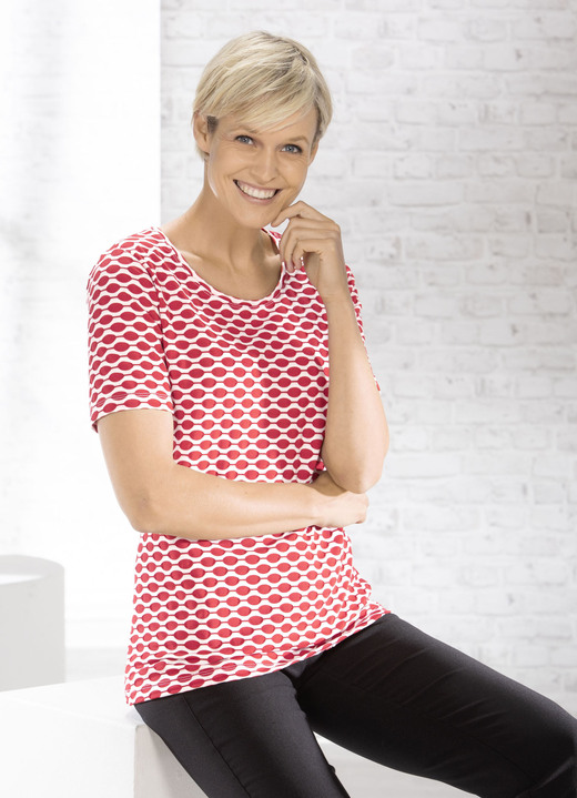 Shirts - Shirt mit interessanter zweifarbiger Struktur in 2 Farben, in Größe 036 bis 052, in Farbe SCHWARZ-WEISS Ansicht 2