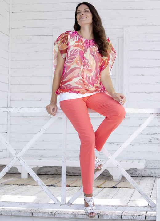 Klaus Modelle - Hose in Schlupfform in 14 Farben, in Größe 017 bis 052, in Farbe AQUA Ansicht 5