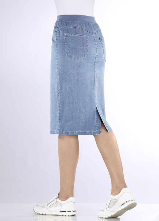 - Rock in gerader Schnittführung, in Größe 036 bis 052, in Farbe JEANSBLAU Ansicht 7