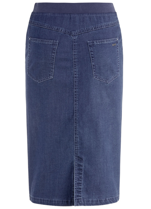 - Rock in gerader Schnittführung, in Größe 036 bis 052, in Farbe JEANSBLAU Ansicht 5