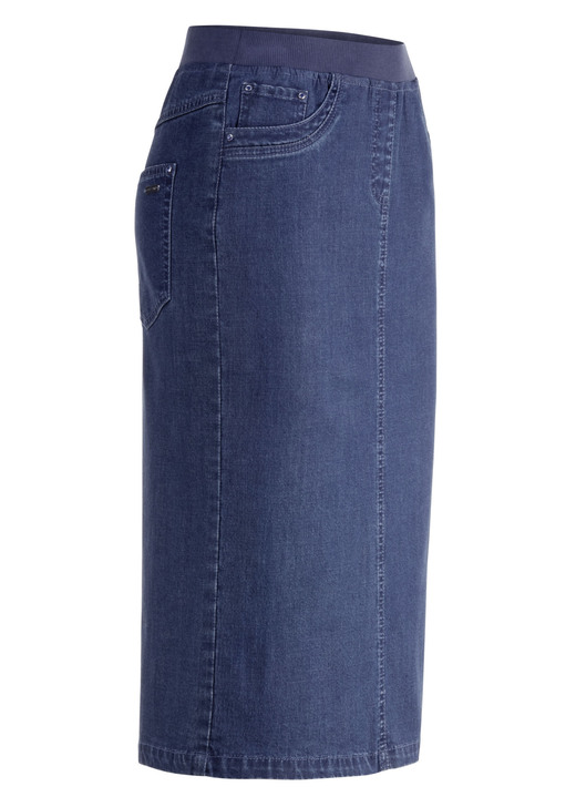 - Rock in gerader Schnittführung, in Größe 036 bis 052, in Farbe JEANSBLAU Ansicht 4