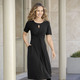 Freizeitkleider - Kleid mit Schlingenknopfverschluss – Farbe SCHWARZ – Ansicht 2 Freizeitkleider - Kleid mit Schlingenknopfverschluss, in Größe 036 bis 054, in Farbe SCHWARZ – Farbe SCHWARZ – Ansicht 2
