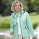 Jacken, Mäntel, Blazer - Jacke mit figurschmeichelnder Längssteppung seitlich – Farbe AQUA – Ansicht 1 Jacken, Mäntel, Blazer - Jacke mit figurschmeichelnder Längssteppung seitlich, in Größe 034 bis 052, in Farbe AQUA – Farbe AQUA – Ansicht 1