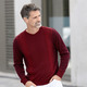 Hemden, Pullover & Shirts - Rundhalspullover mit Strukturdessin in 2 Farben, in Größe 046 bis 062, in Farbe BORDEAUX-ROT MELIERT – Farbe BORDEAUX-ROT MELIERT – Ansicht 3