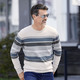 Hemden, Pullover & Shirts - Gestreifter Rundhalspullover, in Größe 3XL(64/66) bis XXL(60/62), in Farbe NATUR-GRAU-JEANSBLAU GESTREIFT – Farbe NATUR-GRAU-JEANSBLAU GESTREIFT – Ansicht 2