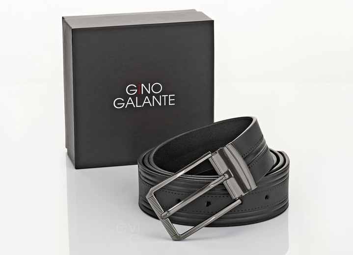 Accessoires    - GINO GALANTE Herren-Gürtel inkl. Box, zum Kürzen, 4 cm breit, in Farbe SCHWARZ Ansicht 1