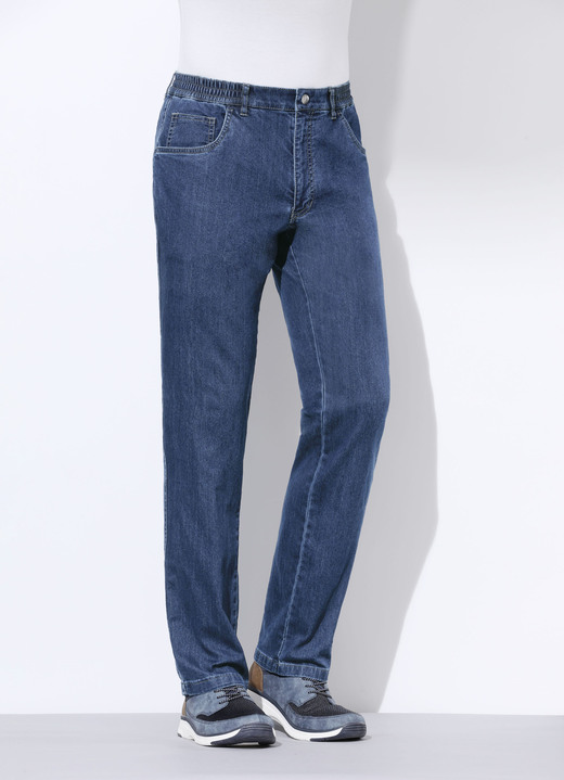 Hosen - Jeans mit Gummibund in 3 Farben Hosen - Jeans mit Gummibund in 3 Farben, in Größe 024 bis 062, in Farbe JEANSBLAU