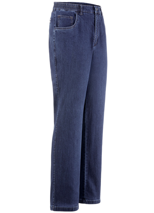 Hosen - Jeans mit Gummibund in 3 Farben Ansicht 5 Hosen - Jeans mit Gummibund in 3 Farben, in Größe 024 bis 062, in Farbe JEANSBLAU Ansicht 5