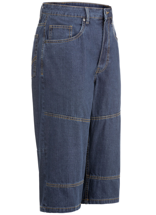 Hosen - Luftige Long-Bermudas in 2 Farben, in Größe 046 bis 064, in Farbe JEANSBLAU Ansicht 5