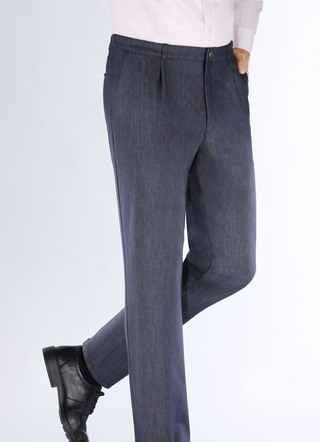 "Klaus Modelle"-Edeljeans mit Bundfalten in 2 Farben