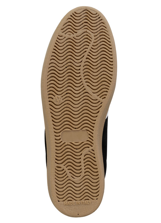 Slipper & Schnürschuhe - Sneaker aus Veloursleder mit Nappa-Besätzen und gepolstertem Schaftrand, in Größe 040 bis 046, in Farbe TAUPE Ansicht 6