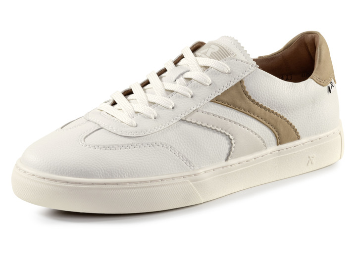 Slipper & Schnürschuhe - Rieker Sneaker aus weichem Nappaleder Slipper & Schnürschuhe - Rieker Sneaker aus weichem Nappaleder, in Größe 040 bis 047, in Farbe WEISS-CAMEL
