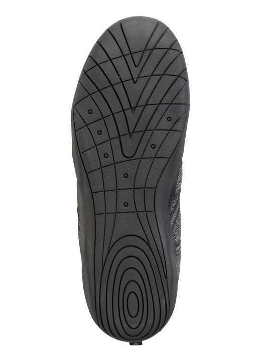 Slipper & Schnürschuhe - Barfußschuh aus Textilmaterial mit Synthetik-Besätzen, in Größe 040 bis 046, in Farbe SCHWARZ-GRAU Ansicht 3