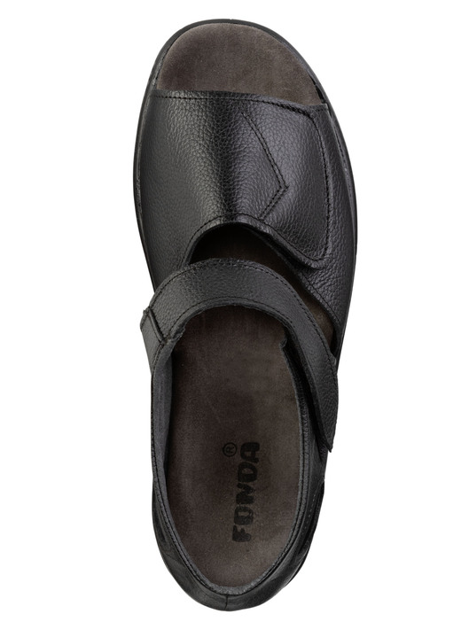 Sandalen & Pantoletten - Bequeme Herren-Sandalen, Weite K, mit anatomisch geformtem Fußbett, in Größe 040 bis 048, in Farbe SCHWARZ Ansicht 2