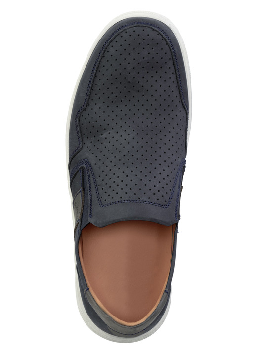 Slipper & Schnürschuhe - GINO GALANTE Slipper aus luftig perforiertem Rind-Nubukleder, in Größe 040 bis 046, in Farbe DUNKELBLAU Ansicht 2