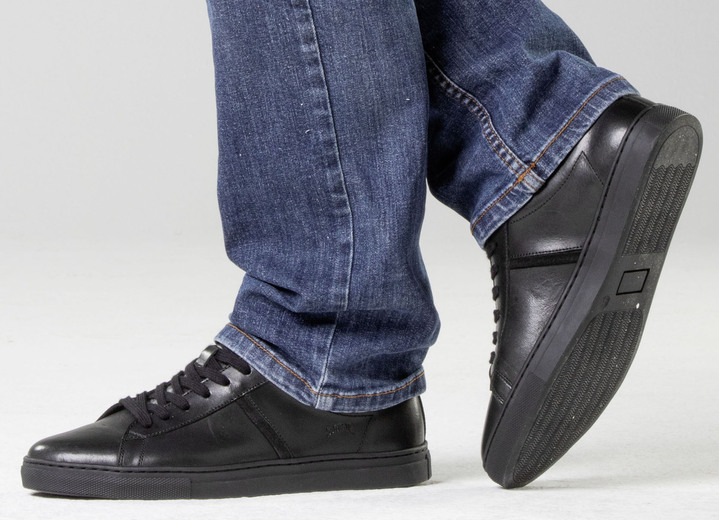 Slipper & Schnürschuhe - GINO GALANTE Sneaker aus Rind-Nappaleder, in Größe 040 bis 046, in Farbe SCHWARZ Ansicht 4