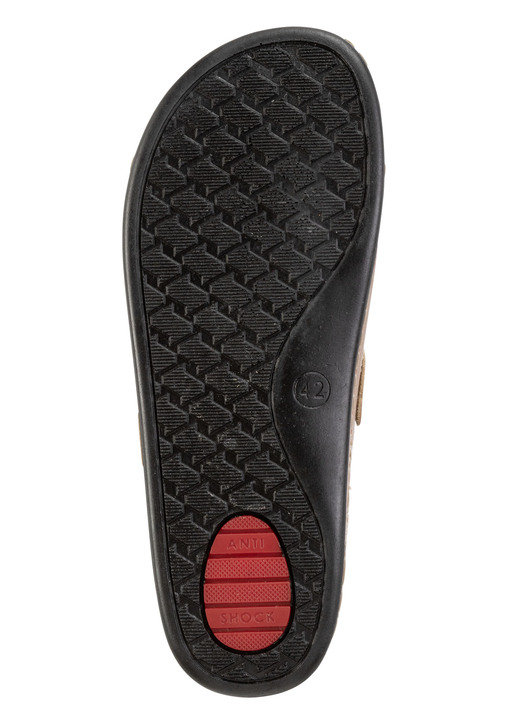 Sandalen & Pantoletten - Pantolette aus Nappaleder mit luftiger Perforation, in Größe 041 bis 046, in Farbe COGNAC Ansicht 3