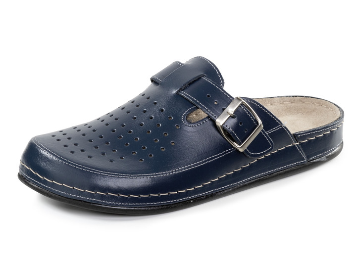 Sandalen & Pantoletten - Pantolette aus Nappaleder mit luftiger Perforation, in Größe 041 bis 046, in Farbe WEISS Ansicht 7