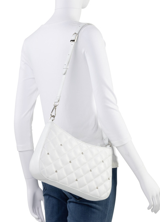 Taschen - Laurina Tasche mit angesagter Steppung und Ziernieten, in Farbe WEISS Ansicht 3