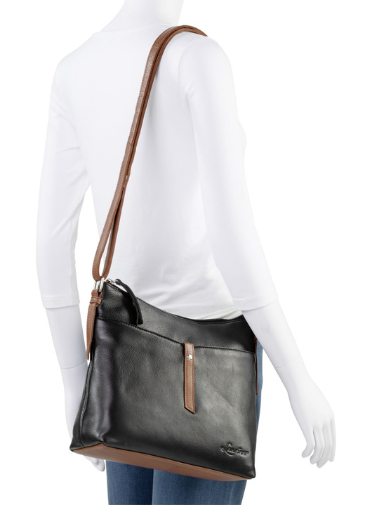 Taschen - Laurina, Tasche, Damen, mit verstellbarem Umhängeriemen, in Farbe SCHWARZ-COGNAC Ansicht 3