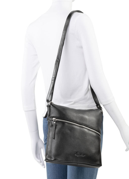 Taschen - Laurina Tasche aus Vollrind-Nappaleder, in Farbe SCHWARZ Ansicht 3