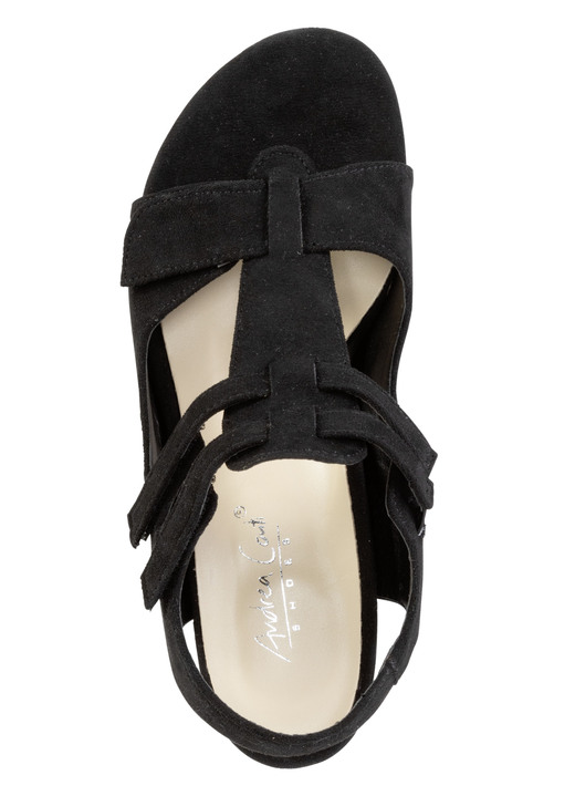 Komfortschuhe - Andrea Conti, modische Damen-Sandaletten, Weite G, mit Klettverschluss, in Größe 036 bis 042, in Farbe SCHWARZ Ansicht 2