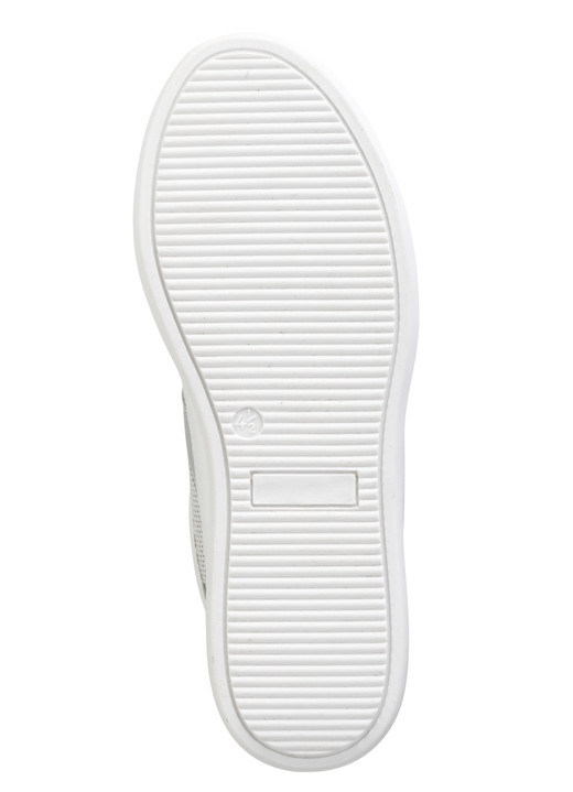 Komfortschuhe - ELENA EDEN Sneaker aus Nappaleder und luftigem Textil in Netzoptik, in Größe 3 1/2 bis 8, in Farbe WEISS-SILBER Ansicht 3