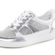 Komfortschuhe - ELENA EDEN Sneaker aus Nappaleder und luftigem Textil in Netzoptik, in Größe 3 1/2 bis 8, in Farbe WEISS-SILBER – Farbe WEISS-SILBER – Ansicht 1