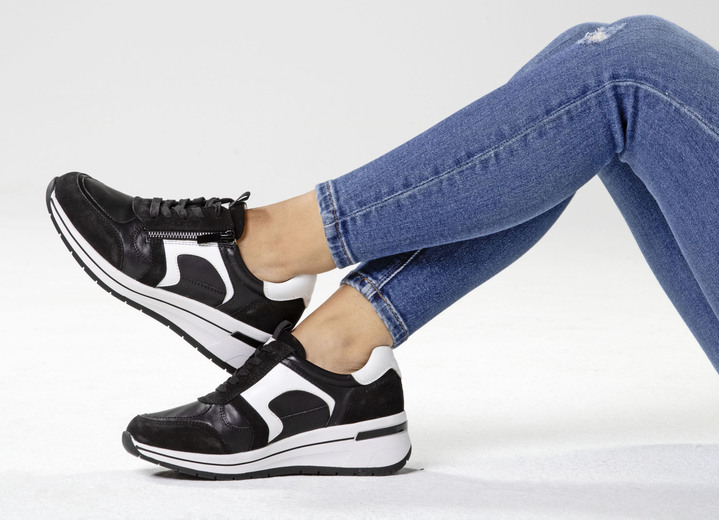 Komfortschuhe - ELENA EDEN, sytlische Damen-Sneaker, Weite H, mit herausnehmbarem Fußbett, in Größe 036 bis 042, in Farbe BLAU-WEISS Ansicht 7