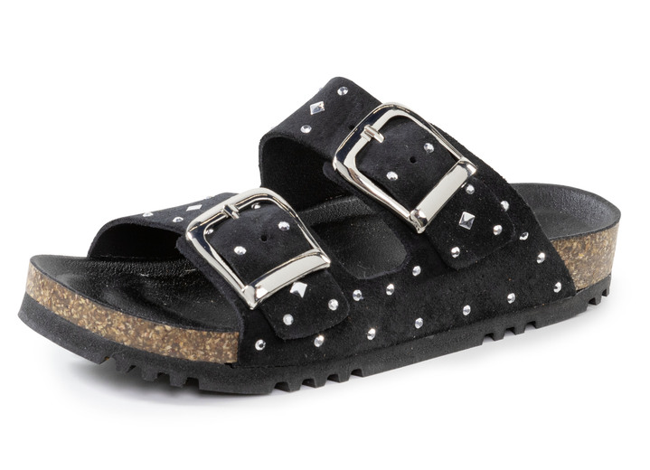 Sandaletten & Pantoletten - ELENA EDEN Pantolette mit angesagtem Nietenbesatz, in Größe 036 bis 042, in Farbe BEIGE Ansicht 7