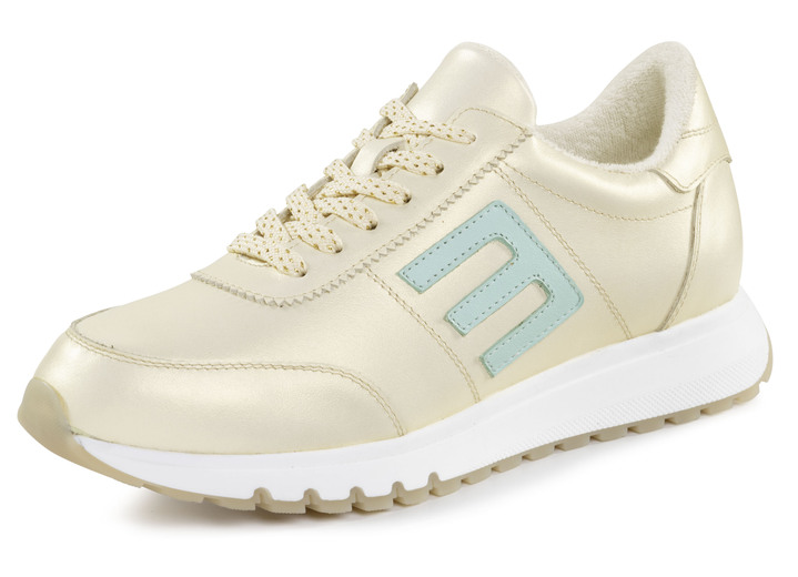 Komfortschuhe - ELENA EDEN Sneaker aus schimmerndem Nappaleder, in Größe 036 bis 042, in Farbe CHAMPAGNER Ansicht 1