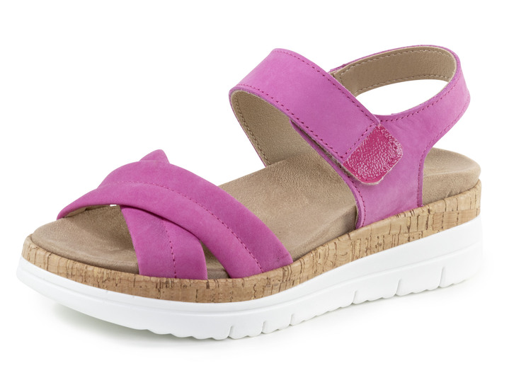 Komfortschuhe - ELENA EDEN, bequeme Damen-Sandalen, Weite H, mit herausnehmbarem Fußbett, in Größe 035 bis 041, in Farbe PINK Ansicht 1