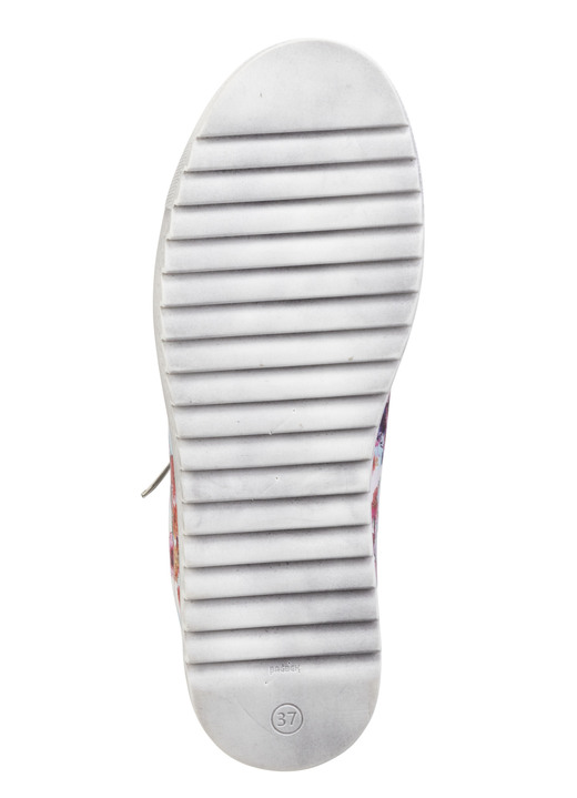 Komfortschuhe - Gemini Schnür-Sneaker aus beschichtetem, floral bedrucktem Nappaleder, in Größe 036 bis 042, in Farbe WEISS-PINK Ansicht 3