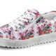 Komfortschuhe - Gemini Schnür-Sneaker aus beschichtetem, floral bedrucktem Nappaleder, in Größe 036 bis 042, in Farbe WEISS-PINK – Farbe WEISS-PINK – Ansicht 1