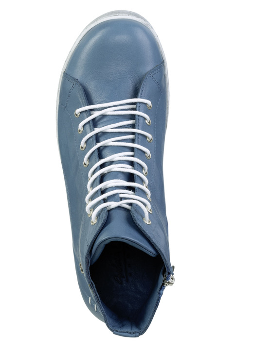 Komfortschuhe - Andrea Conti Schnür-Bootie aus fein genarbtem Nappaleder, in Größe 036 bis 042, in Farbe BLAU Ansicht 2