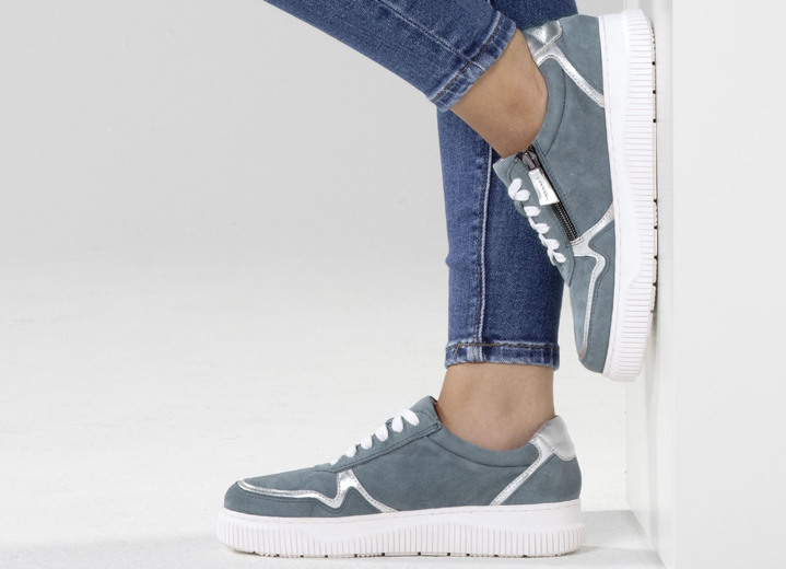 Komfortschuhe - ELENA EDEN Sneaker mit Kontrast-Besätzen, in Größe 036 bis 042, in Farbe JEANS Ansicht 4