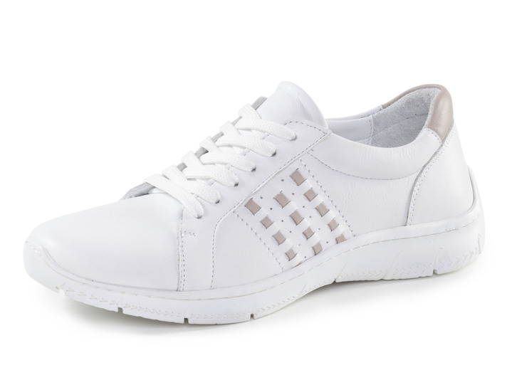 Komfortschuhe - Andrea Conti aus Nappaleder mit Kontrastdurchzügen Komfortschuhe - Andrea Conti aus Nappaleder mit Kontrastdurchzügen, in Größe 036 bis 042, in Farbe WEISS