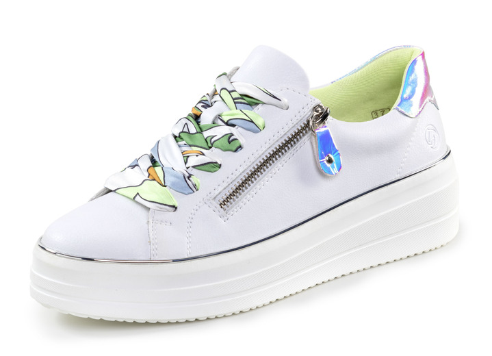 Komfortschuhe - Remonte Sneaker mit bunter Schnürung, in Größe 036 bis 042, in Farbe BLEU-WEISS Ansicht 8