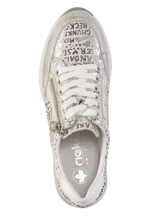 Komfortschuhe - Rieker Schnür-Sneaker aus bedrucktem Synthetikmaterial, in Größe 036 bis 042, in Farbe HELLBLAU-SILBER Ansicht 10