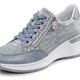 Komfortschuhe - Rieker Schnür-Sneaker aus bedrucktem Synthetikmaterial, in Größe 036 bis 042, in Farbe HELLBLAU-SILBER – Farbe HELLBLAU-SILBER – Ansicht 1