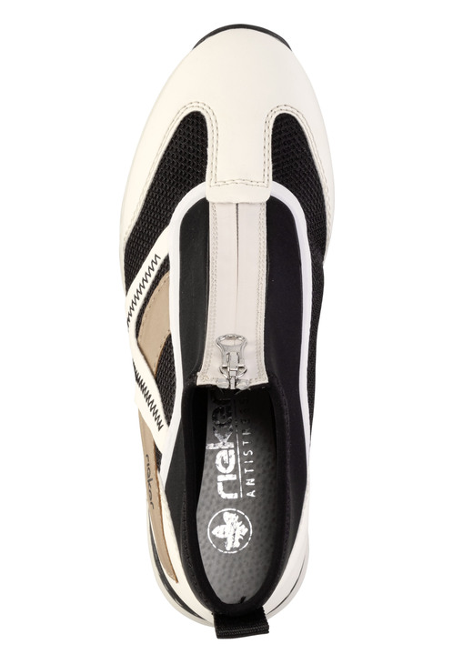 Komfortschuhe - Rieker, stylische Damen-Boots, Weite G, mit herausnehmbarem Fußbett, in Größe 036 bis 042, in Farbe CREME-SCHWARZ-BRAUN Ansicht 2