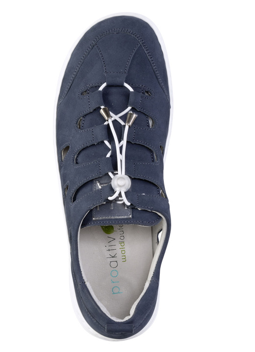 Komfortschuhe - Waldläufer Slipper aus Nubukleder, in Größe 3 1/2 bis 8, in Farbe MARINE Ansicht 2