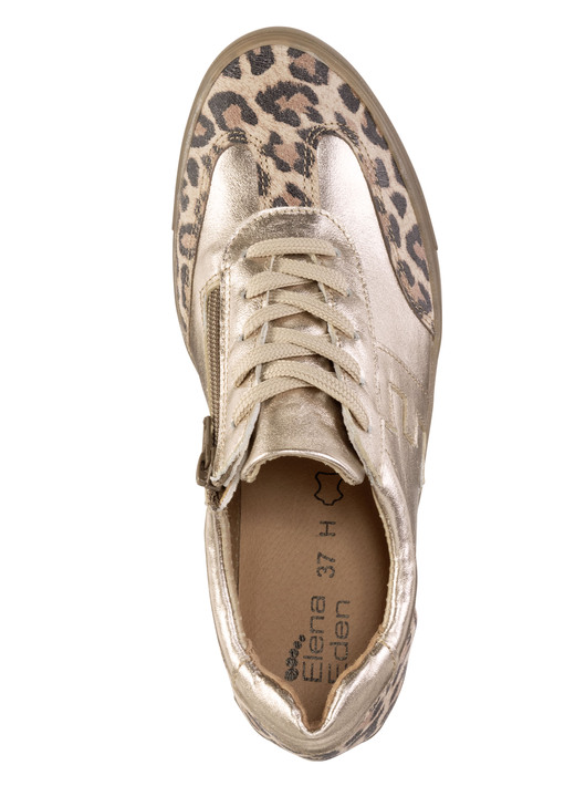 Komfortschuhe - ELENA EDEN Schnür-Sneaker aus genarbtem Nappaleder, in Größe 036 bis 042, in Farbe ALTGOLD-BRAUN Ansicht 2