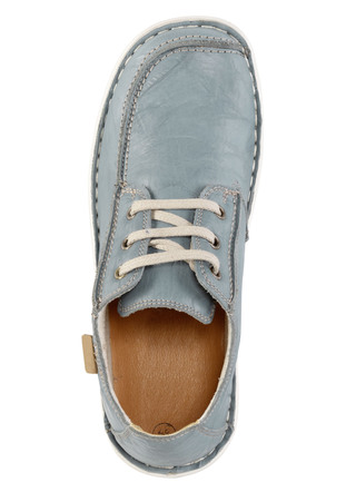 Komfortschuhe - ELENA EDEN Schnürschuh aus Nappaleder mit Knitter-Struktur, in Größe 036 bis 042, in Farbe JEANS