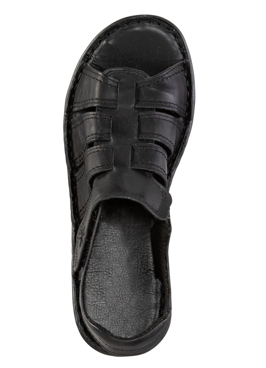 Komfortschuhe - ELENA EDEN Sandale aus Nappaleder mit dezenter Knitter-Struktur, in Größe 036 bis 042, in Farbe WEISS-BLAU Ansicht 5