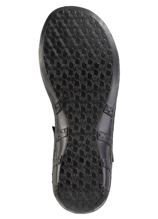 Komfortschuhe - ELENA EDEN Sandale aus Nappaleder mit dezenter Knitter-Struktur, in Größe 036 bis 042, in Farbe WEISS-BLAU Ansicht 6